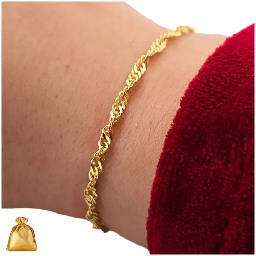 SCHÖNES DAMEN-GOLDARMBAND SINGAPUR 2,5 mm VERSTELLBAR SILBER 925 20 cm