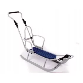  Piccolino Silver Schlitten mit Rückenlehne und Schieber