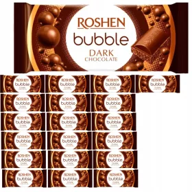   Roshen Dark Bubble Luftige Dunkelschokolade mit Luftbläschen 80g - 20 Stück