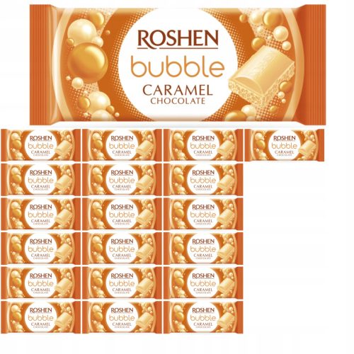 Roshen Caramel Bubble - Luftige Karamell-Schokolade mit 80g, 20 Stück