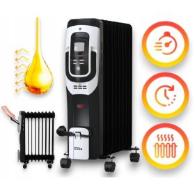    ELEKTRISCHE ÖLHEIZUNG 2000 W SCHWARZES LCD-GUDE ODER 2000-9 DT AUF RÄDERN