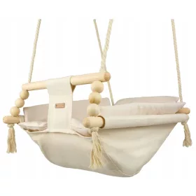    Liegestuhl, Wippe, Hängematte, Hängematte, Schaukel, Wiege mit Decke (Ecru/Beige)