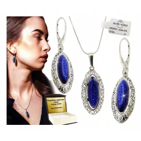    SCHMUCKSET AUS 925 SILBER FÜR DAMEN, DURCHGEBRACHTE ROSEN NACHT VON KAIRO + KOSTENLOSE GRAVUR