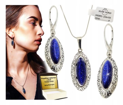  SCHMUCKSET AUS 925 SILBER FÜR DAMEN, DURCHGEBRACHTE ROSEN NACHT VON KAIRO + KOSTENLOSE GRAVUR