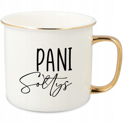 Eleganter Porzellanbecher mit goldenem Henkel und Rand - Ideal als Geschenk