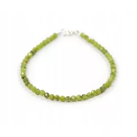    Armband aus natürlicher Jade mit 3 mm großen, facettierten Kugeln