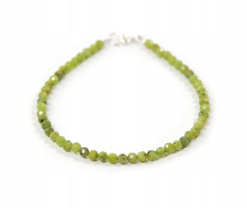  Armband aus natürlicher Jade mit 3 mm großen, facettierten Kugeln