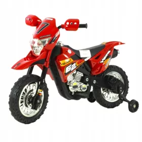    Batteriebetriebenes Motorrad für Kinder 2 x 45 GLOWING WHEELS LEATHER MOTO-M-9-RED