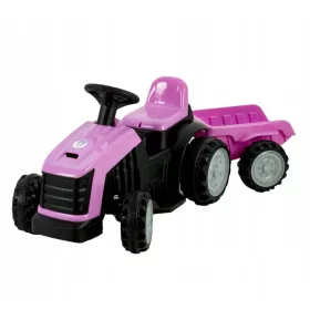    Batteriebetriebener Kindertraktor + TRAK-SX-1-Anhänger – ROSA
