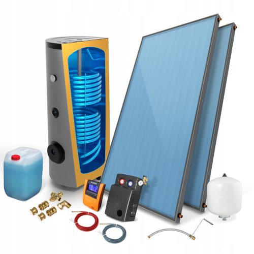  Solarkollektor-Set x 2 ECO 2.0 mit 200 l Tank.