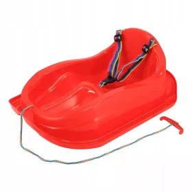  Baby Mix MINI roter Kunststoffschlitten mit Rückenlehne