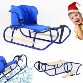    Super Schlitten mit Rückenlehne, Fußstützen und anschraubbarer Rückenlehne