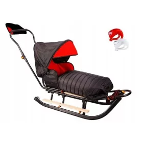    Traditioneller Metallschlitten GIGI SMART, Fußstützen, Rückenlehne, Schieber, LED-Baldachin