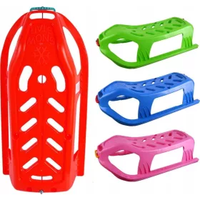    Robuster Kunststoffschlitten ohne Rückenlehne MARMAT für 2 Personen. blaue Farbe