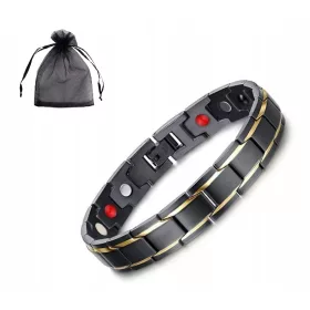  GESUNDHEITSARMBAND FÜR DAMEN, MAGNETISCH, SCHWARZ UND GOLD