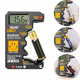  KNOPFBATTERIETESTER 9V NDC AA AAA UNIVERSAL mit LCD-ANZEIGE