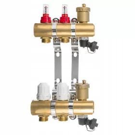    Verteiler für Fußbodenheizung, 2-2x Ventil, 2x Entlüftung.