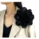  Große Brosche BLUME BLUME SCHWARZ SCHWARZ SATIN ROSE BLUME PIN 20cm