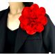  Große Brosche BLUME BLUME rot SATIN ROSE BLUME PIN 20cm