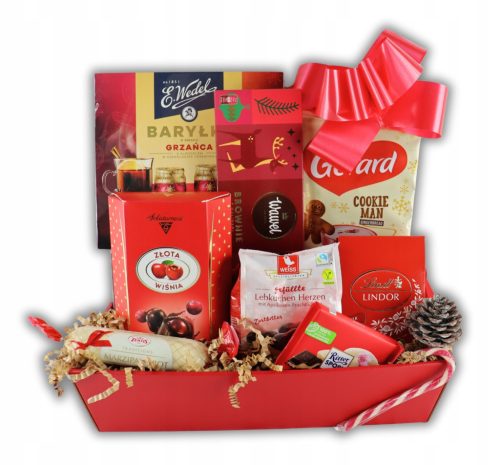  Weihnachtskorb, rote Schleifenkörbe, Weihnachtsgeschenkpakete