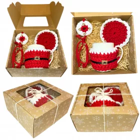    WEIHNACHTSGESCHENK UNTER DEM WEIHNACHTSBAUM BECHER-GESCHENKSET WEIHNACHTSMANN ROT