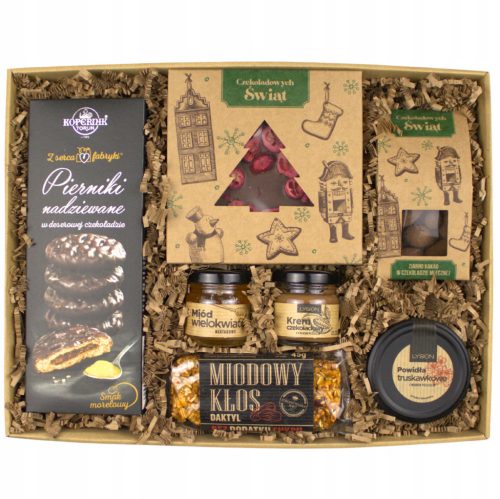  Große Geschenkbox, KORB für die Feiertage – Marmelade, Lebkuchen, Schokolade, Cremes