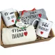  WEIHNACHTSSET, BECHER, HANDTUCH, GESCHENK FÜR MUTTER UND VATI, ELTERN, KUGELBOX