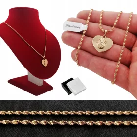 CHIRURGENSTAHL-SCHMUCK-HALSKETTE GOLDSCAPE, 18K VERGOLDET