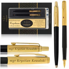    WEIHNACHTSGESCHENK UNTER DEM WEIHNACHTSBAUM, LUXUS-PARKER-SET 24K GOLD