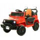  JEEP GELÄNDEWAGEN MIT BATTERIE 4X4 LEDER USB SOUND + ROTE FERNBEDIENUNG