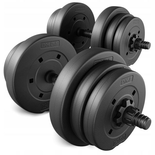  20 kg verstellbare bituminöse Hanteln, Übungsset für das Fitnessstudio, 2 x 10 kg