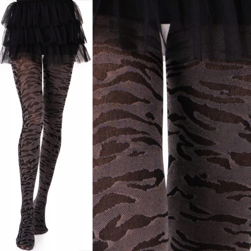  Fenome gemusterte Strumpfhose LULU109 40den schwarz Nero Größe 3/4