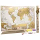  Weltkarte zum Rubbeln mit Flaggen, 88 x 63 cm, englische Geschenk-Reisekarte