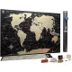  WELTKARTE 88x63 GOLD RUBBELKARTE GROß + TUBE