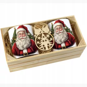    WEIHNACHTSGESCHENK-SET BECHER IN EINER BOX BECHER SANTA REINDEER CHRISTMAS
