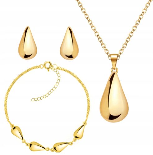  GOLDSCHMUCKSET TROPFEN SILBER 925 VERGOLDET