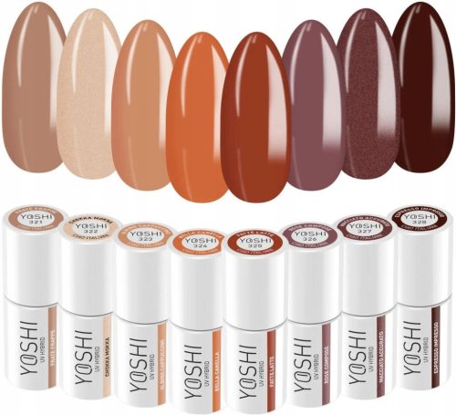  YOSHI HYBRID POLISH SET GANZE KOLLEKTION CIAO ITALIANI BRAUN BEIGE 8-tlg