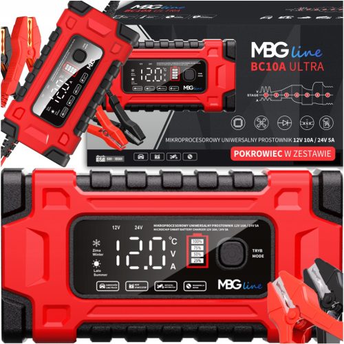  Leistungsstarkes, intelligentes Gleichrichter-Batterieladegerät, LCD, 24 V, 12 V, 10 A, automatisch