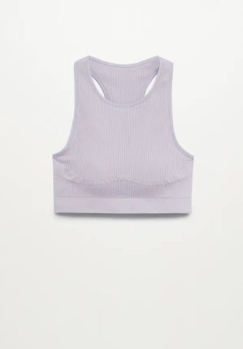  MANGO Sport-BH-Oberteil, lila, rosa, lavendelfarbene, schnell trocknende Boxershorts