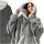 Warmes Sweatshirt, übergroßes Decken-Sweatshirt, 2-in-1-Decke, XXL, graues Fell-Sweatshirt