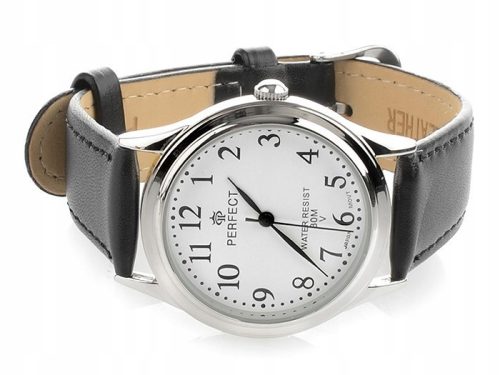  Herren-Quarzuhr, große Ziffern, klassisches Lederarmband, eindeutig ikonisch