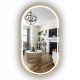  LED BELEUCHTETER SPIEGEL OVAL 95X60 CM IN GOLDENEM RAHMEN LOFT