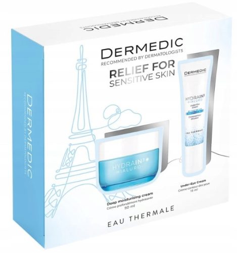 Dermedic Hydrain 3 Hialuro Pflegeset: Tiefenhydratisierende Creme 50 ml & Augencreme 15 ml