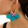  Boho Ohrringe Blaue Blumen Blumen 84mm