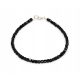  Natürliches SCHWARZES TURMALIN-Armband mit facettierten Würfeln, 3 mm