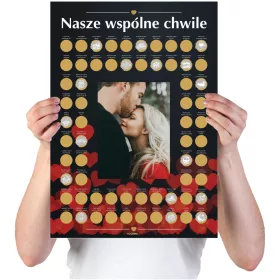    UNSERE MOMENTE ZUSAMMEN Foto einfügen LOVE POSTER SCRATCHED GUTSCHEINE GUTSCHEIN DIY