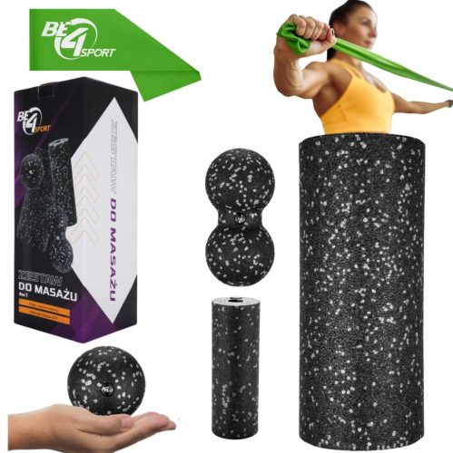  MASSAGEROLLEN-SET 4IN1 ROLLER + MINIROLLER + DUOBALL + BALL Be4Sport