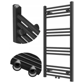    BADEZIMMERHEIZKÖRPER MODERNER LEITERHEIZKÖRPER SCHWARZ 100x50 cm RABE