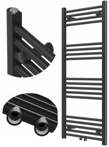  BADEZIMMERHEIZKÖRPER MODERNER LEITERHEIZKÖRPER SCHWARZ 120x50 cm RABE