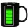  Becher Batterie Magic Geschenk groß für Kaffee schwarz Farbwechsel 330 ml